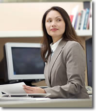 The Bookkeepers bookkeeping, payroll and taxes,  woman at desk